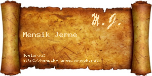 Mensik Jerne névjegykártya